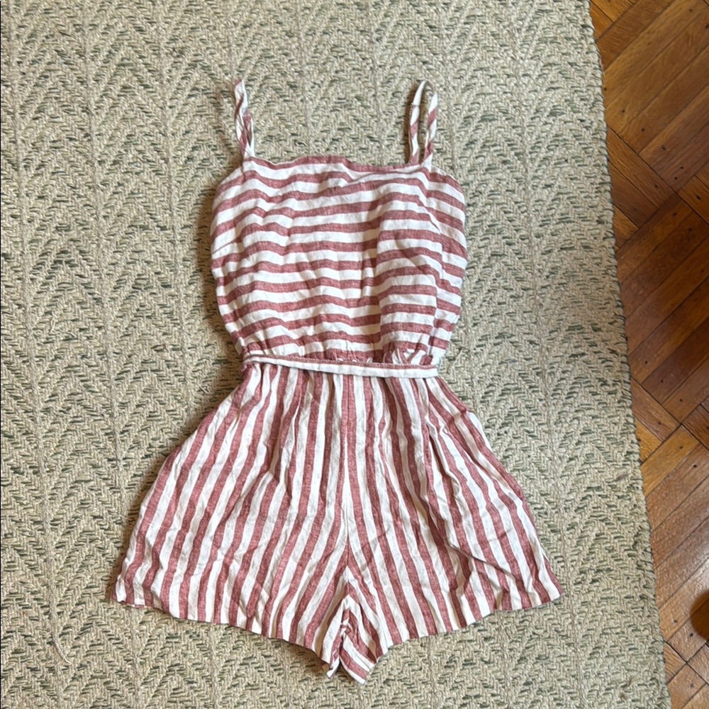 C&C California Red and White Striped Romper Women's size 2